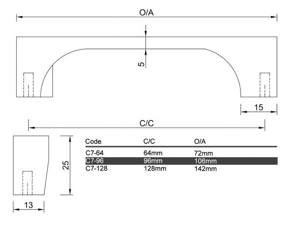 Diagram Satin Nickel S Shape Wavy Handle Cabinet Handle (C7 Surrey Hills)