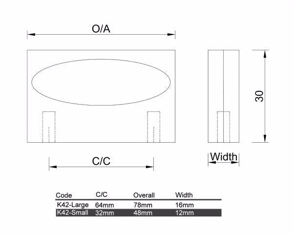 Diagram Satin Nickel or Chrome Oval Knob Cabinet Knob (K42 Launceston)