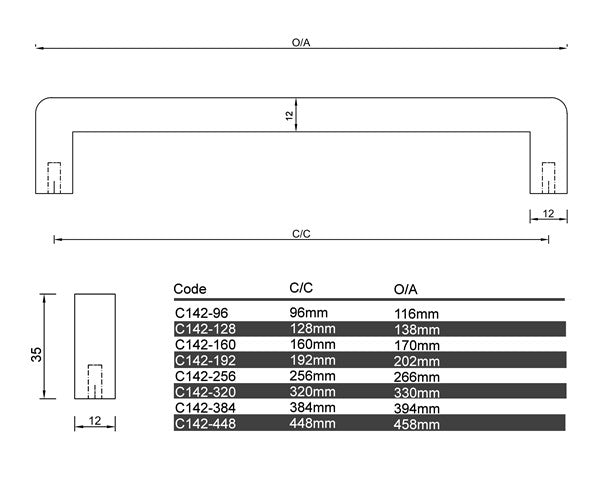C142- Redcliffe Cabinet Handle