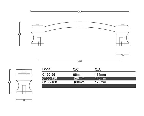 Diagram Strap Handle Cabinet Handle (C150 Bathurst)