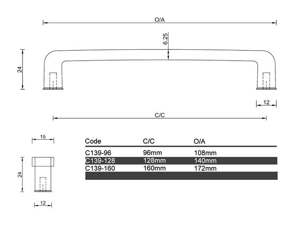 C139- Aspley Black Cabinet Handle