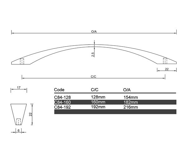 C84 - Tweed Heads Bow Cabinet Handle