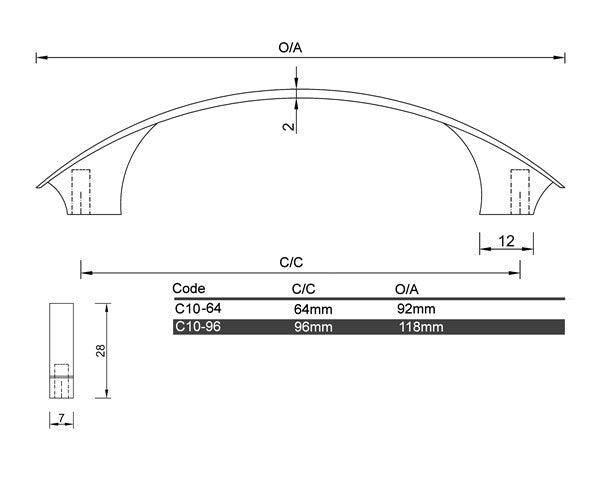 C10 - Toowoomba Cabinet Handle