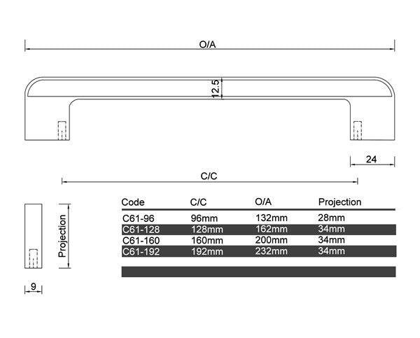 C61- Bendigo Two Toned Cabinet Handle