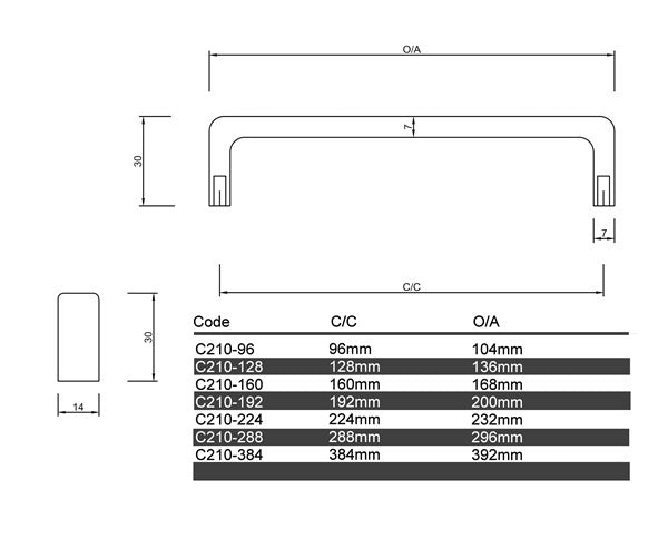 C210 - Iluka Cabinet Handle