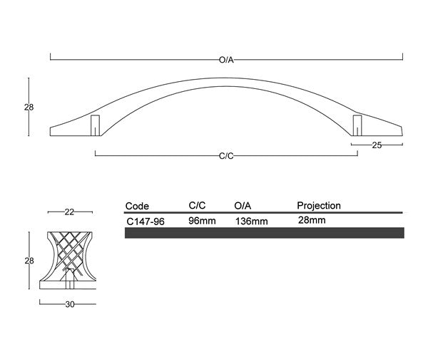 C147- Hampton Antique Silver Handle