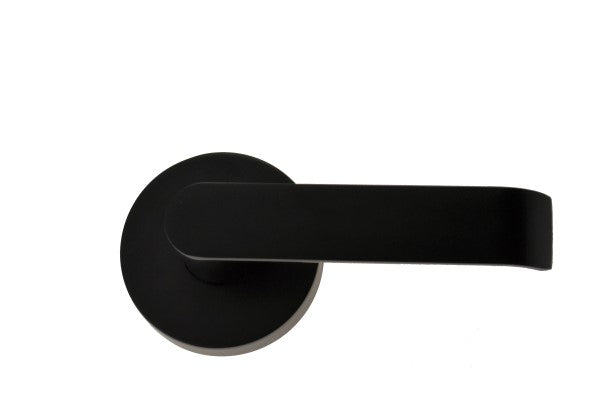 Dummy Black Rectangular Round End Door Handle Lever (L7 BL Newcastle)