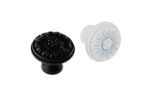 Matt Black or White Round Flower Knob Cabinet Knob (K89 Yarraville)