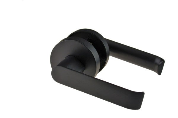 Passage Black Rectangular with Round End Door Handle Levers (L7 BL Newcastle)