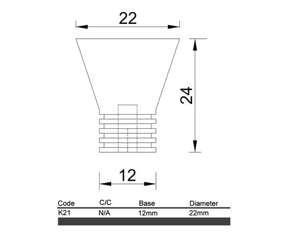 Satin Nickel Cone with Rings Cabinet Knob (K21 Cone with Rings)