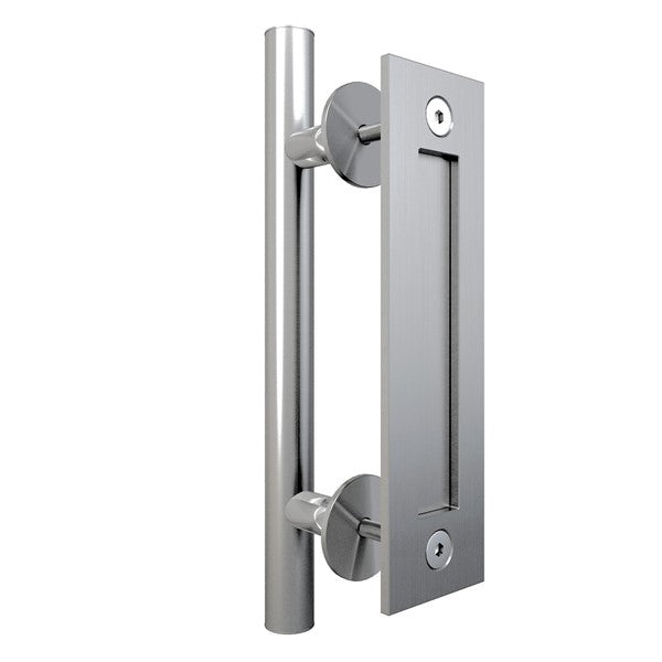 E74 - Round 300mm Barn Door Handle Set