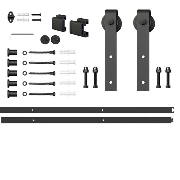 T73 - Matt Black Barn Door Track Kit