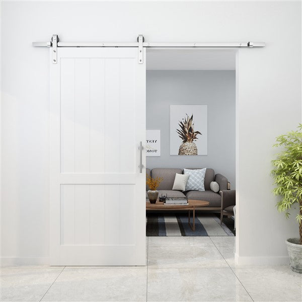 T73 - Brushed Stainless Steel Barn Door Track Kit