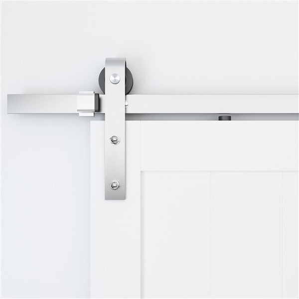 T73 - Brushed Stainless Steel Barn Door Track Kit