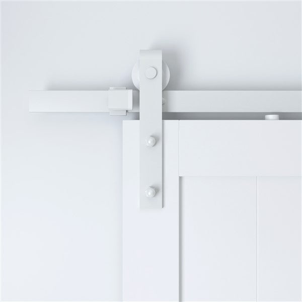 T73 - Matt White Barn Door Track Kit