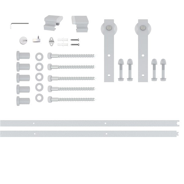 T73 - Matt White Barn Door Track Kit