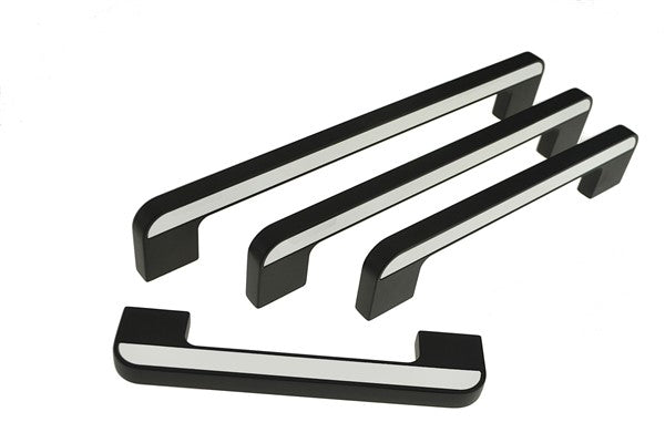 Two Toned Black and White Square Round Edges Handle Cabinet Handle (C61 BL_WH Bendigo)