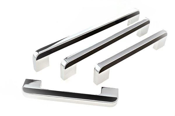 Two Toned Chrome and Black Square with Round Edges Handle Cabinet Handle (C61 Black Bendigo)