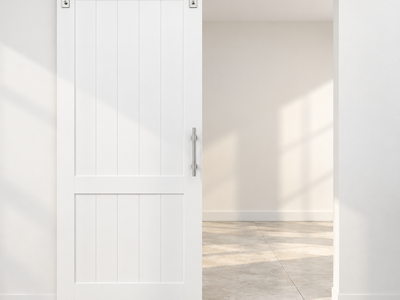 T73 - Brushed Stainless Steel Barn Door Track Kit