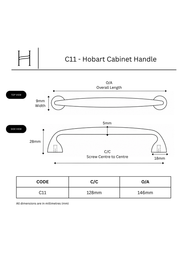 C11 - Hobart Cabinet Handle