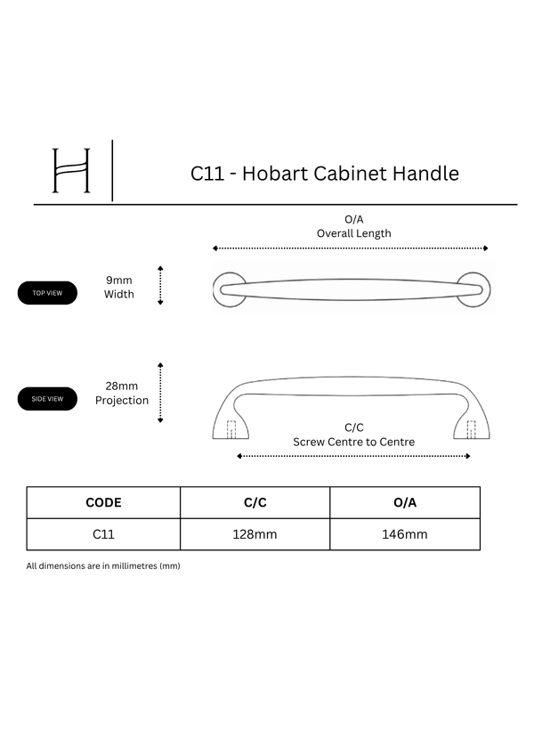 C11 - Hobart Cabinet Handle