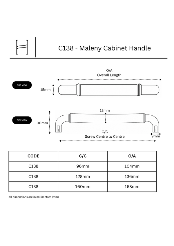 C138 - Maleny Cabinet Handle