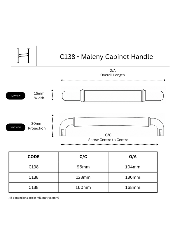 C138 - Maleny Cabinet Handle