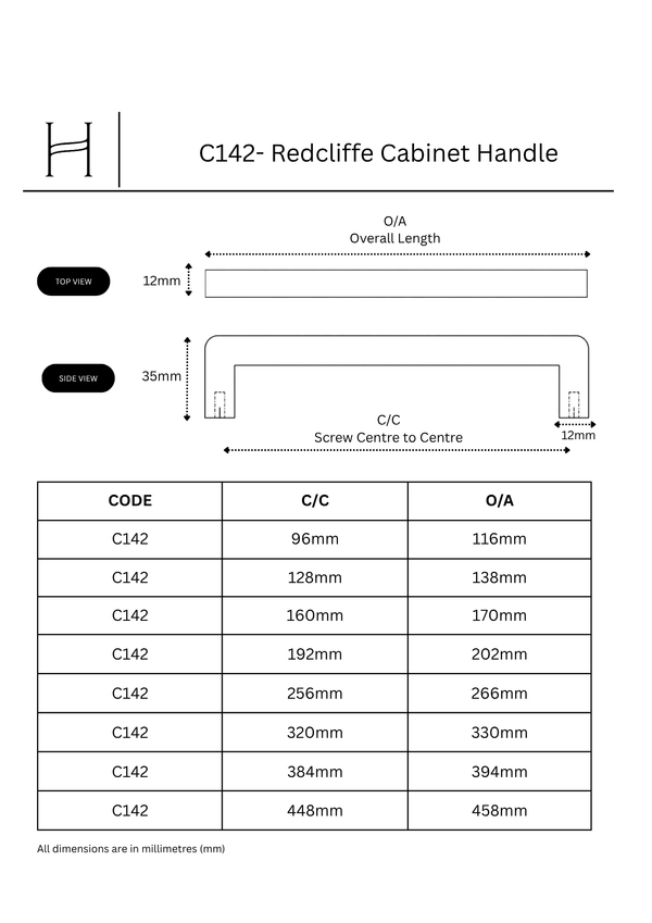 C142- Redcliffe Cabinet Handle