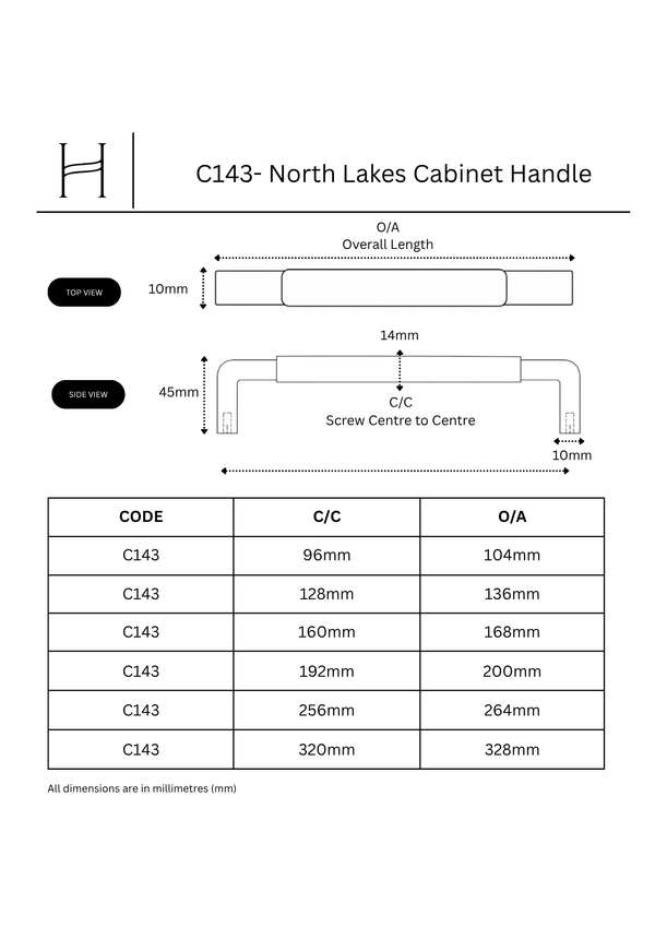 C143- North Lakes Cabinet Handle