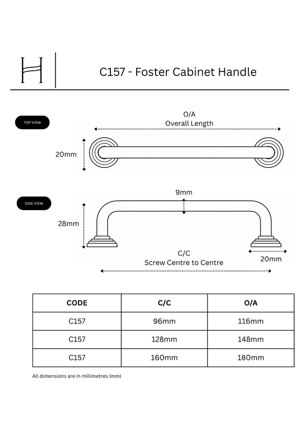 C157 - Foster Cabinet Handle