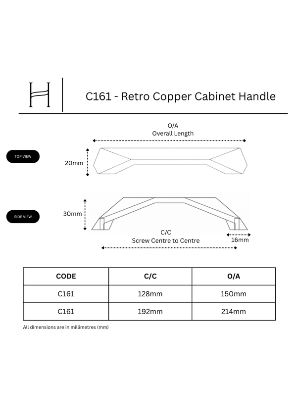 C161 - Retro Copper Cabinet Handle