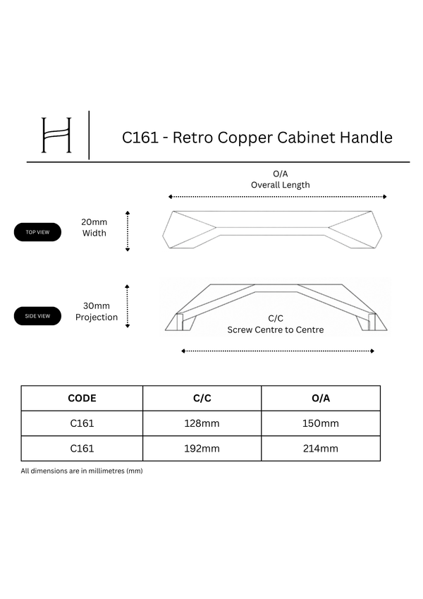 C161 - Retro Copper Cabinet Handle