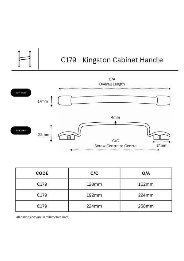 C179 - Kingston Cabinet Handle