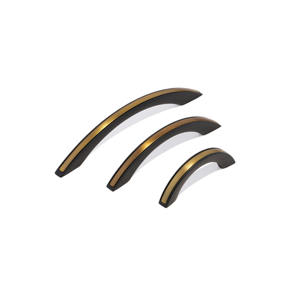 C18 - Matt Black and Matt Gold Hervey Bay Cabinet Handle