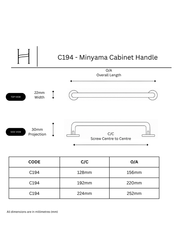C194 - Minyama Cabinet Handle