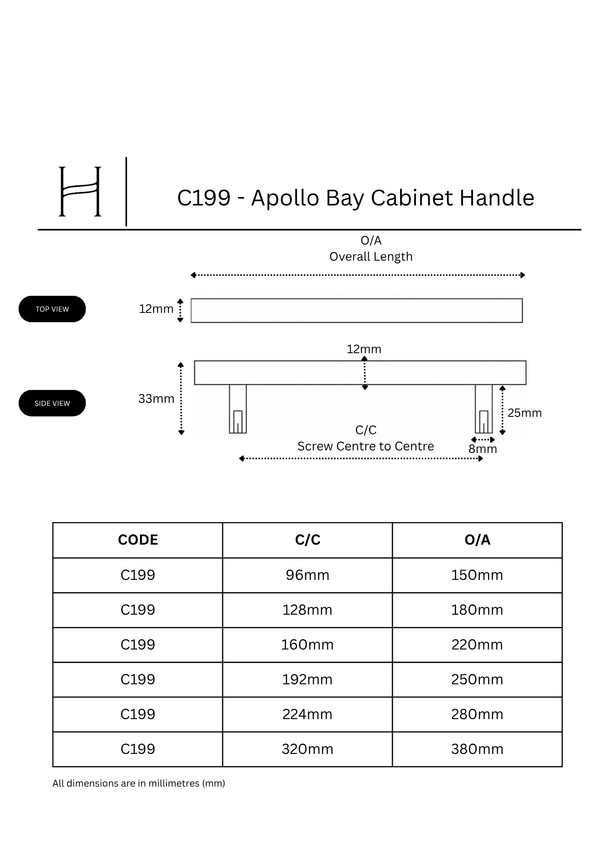 C199 - Apollo Bay Cabinet Handle