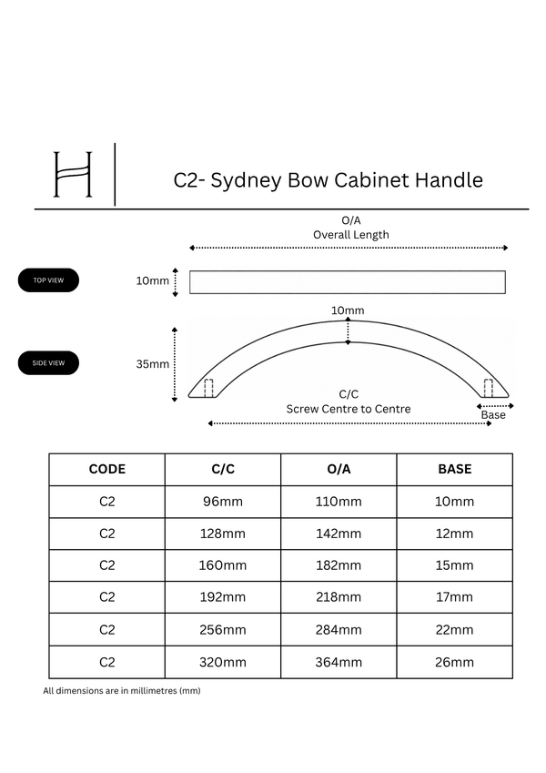 C2- Sydney Bow Cabinet Handle