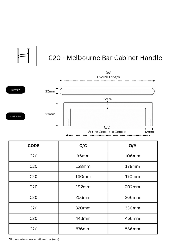 C20 - Melbourne Bar Cabinet Handle