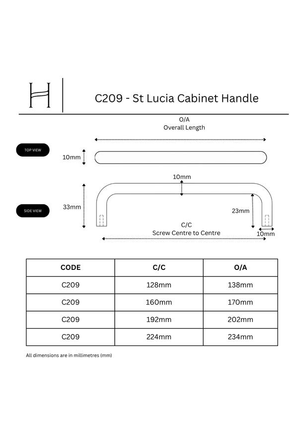 C209 - St Lucia Cabinet Handle