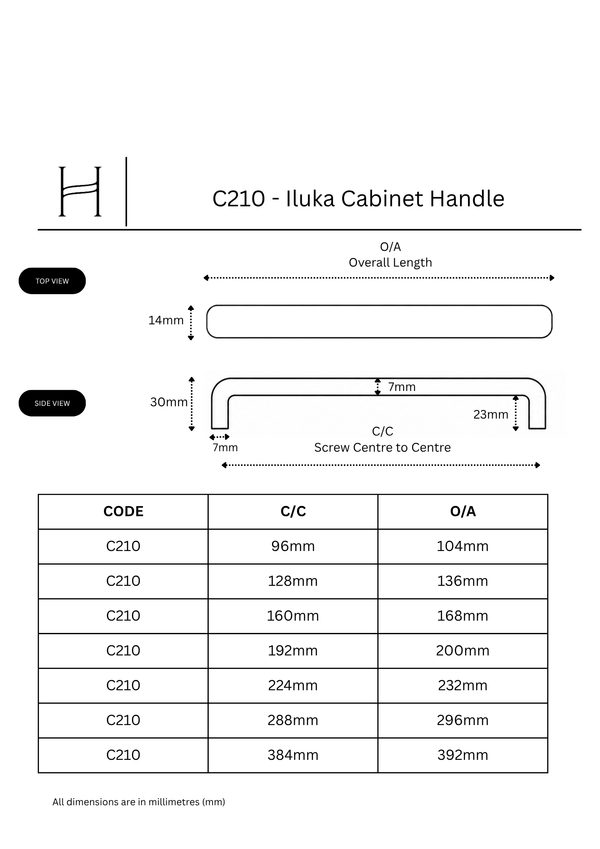 C210 - Iluka Cabinet Handle