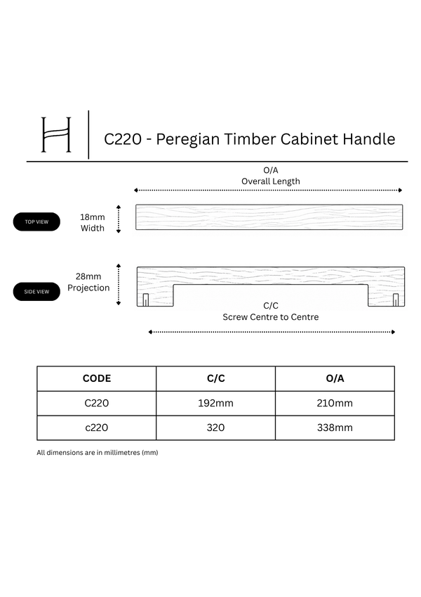 C220 - Peregian Timber Cabinet Handle
