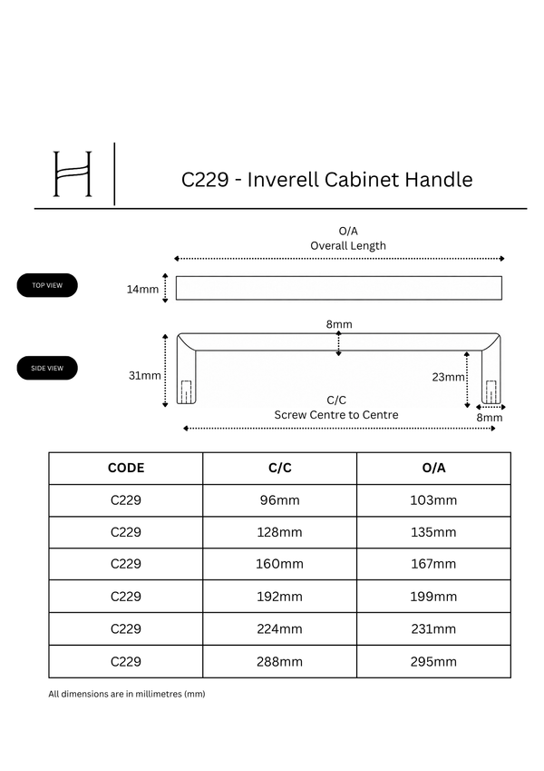 C229 - Inverell Cabinet Handle