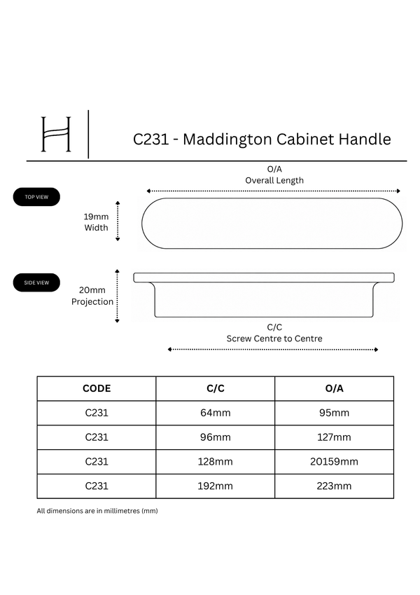C231 - Maddington Cabinet Handle