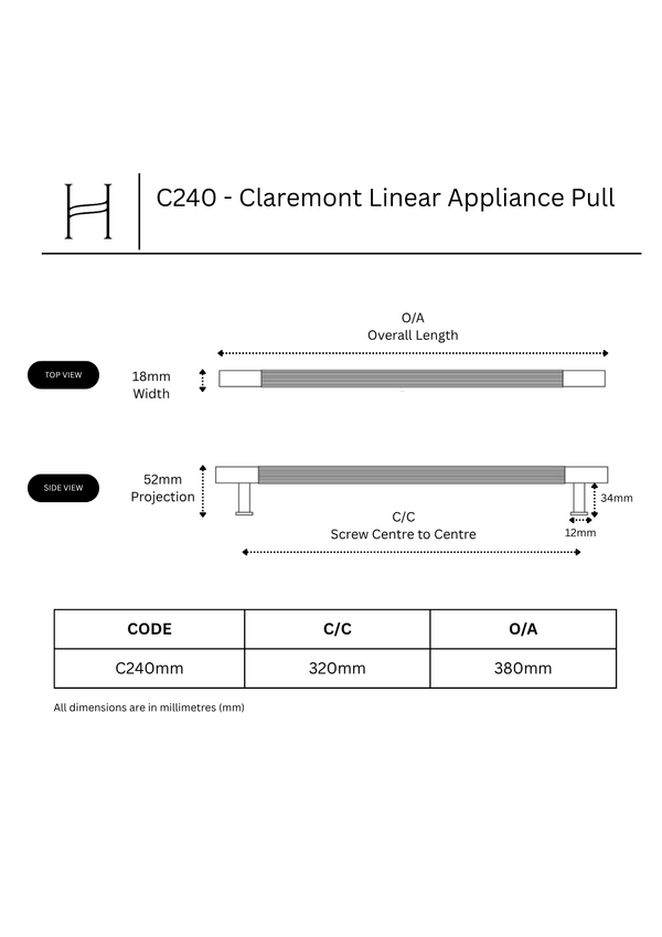C240 - Claremont Linear Appliance Pull