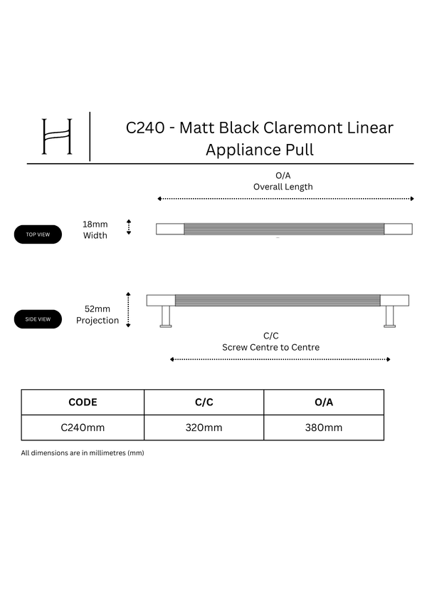 C240 - Claremont Linear Appliance Pull
