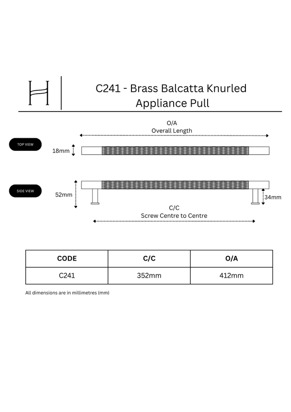 C241 - Balcatta Knurled Appliance Pull
