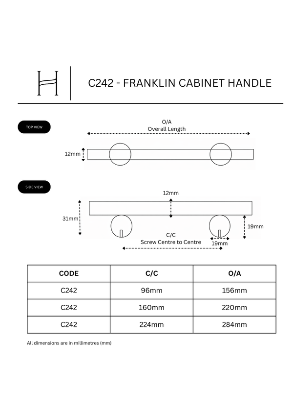 C242 - Franklin Cabinet Handle