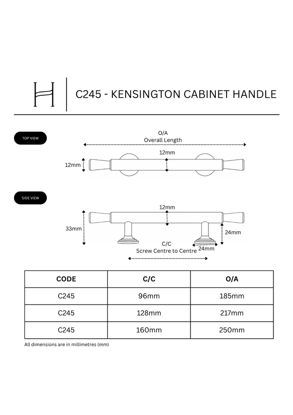 C245 - Kensington Cabinet Handle