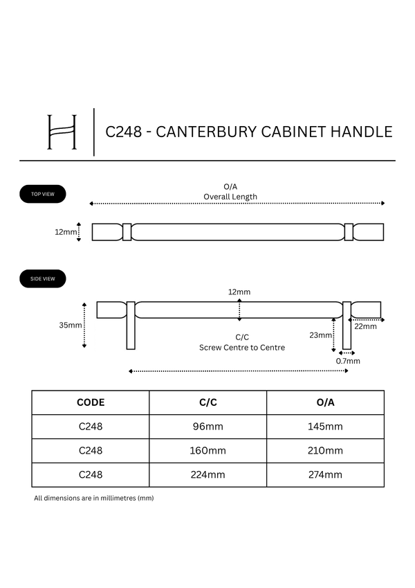 C248 - Canterbury Cabinet Handle