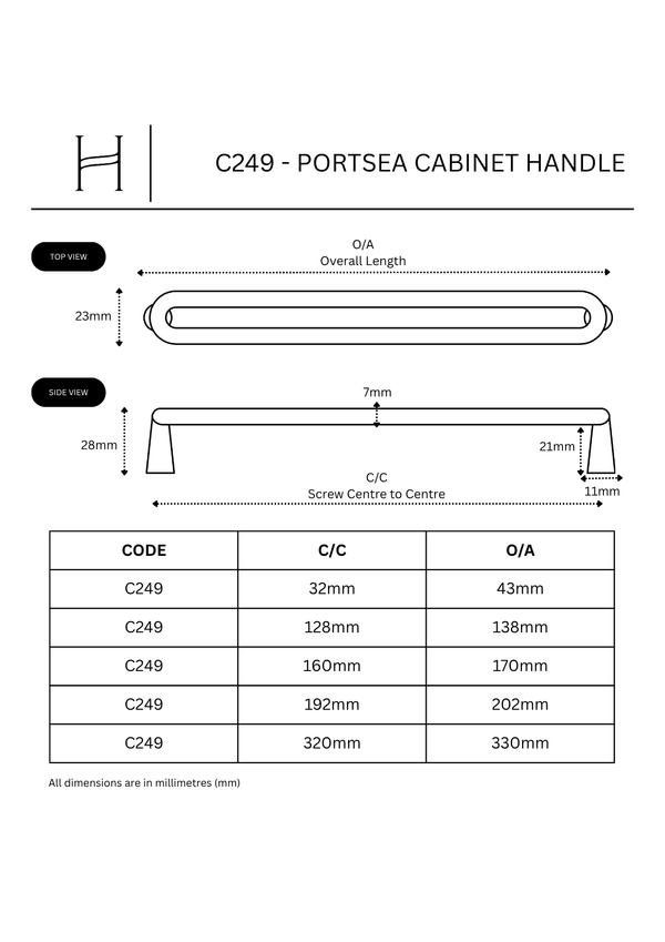 C249- Portsea Cabinet Handle